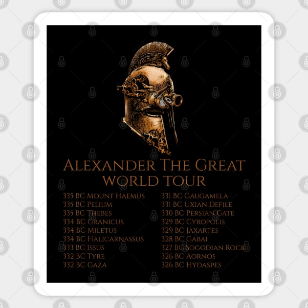 Alexander The Great World Tour - Ancient Greek Steampunk Helmet Sticker by Styr Designs